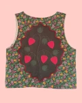 Pikowana kamizelka z autorskim wzorem truskawek - roz. S