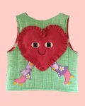 Kamizelka na suwak z autorskim wzorem serca na wrotkach - roz. S