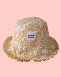 Dorosły bucket hat we wzór żółtych kwiatów z falbanką