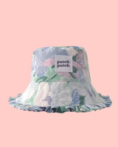 Dziecięcy bucket hat w tulipany z falbanką