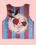 Quilted vest - plate with figs and a pomegranate - size S