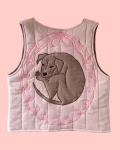 Quilted vest - sleeping dog - size S