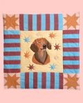 Quilted wall hanging - dachshund - 90 x 90 cm