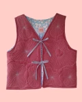Quilted vest - burgundy & blue medusas - size M